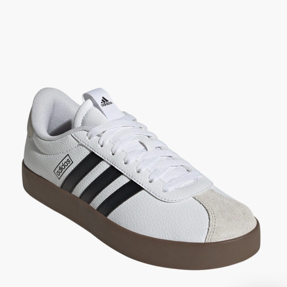 Adidas Woman's VL Court 3.0 Sneaker White and Black Sneakers
